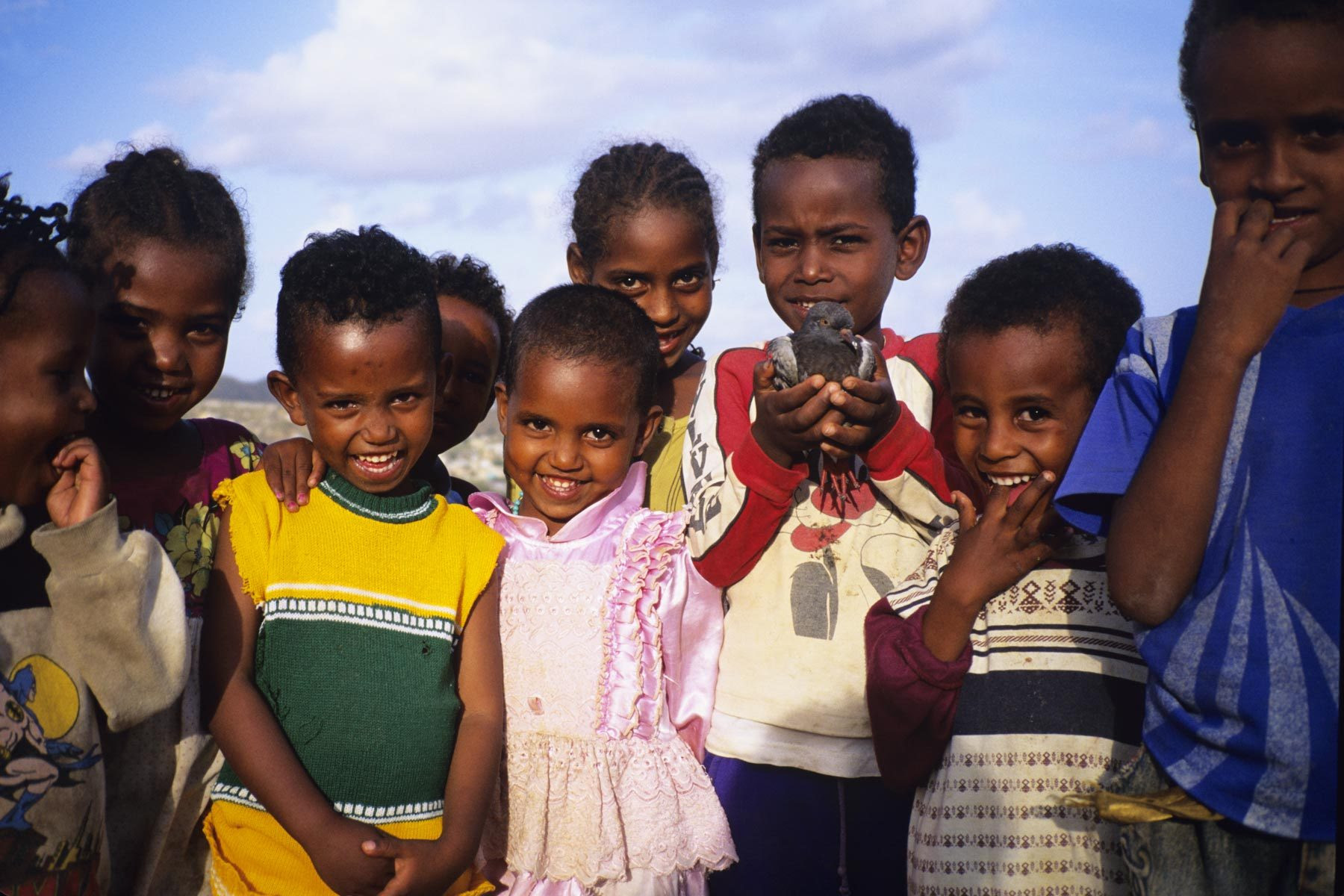 A group of smiling Ethiopian children